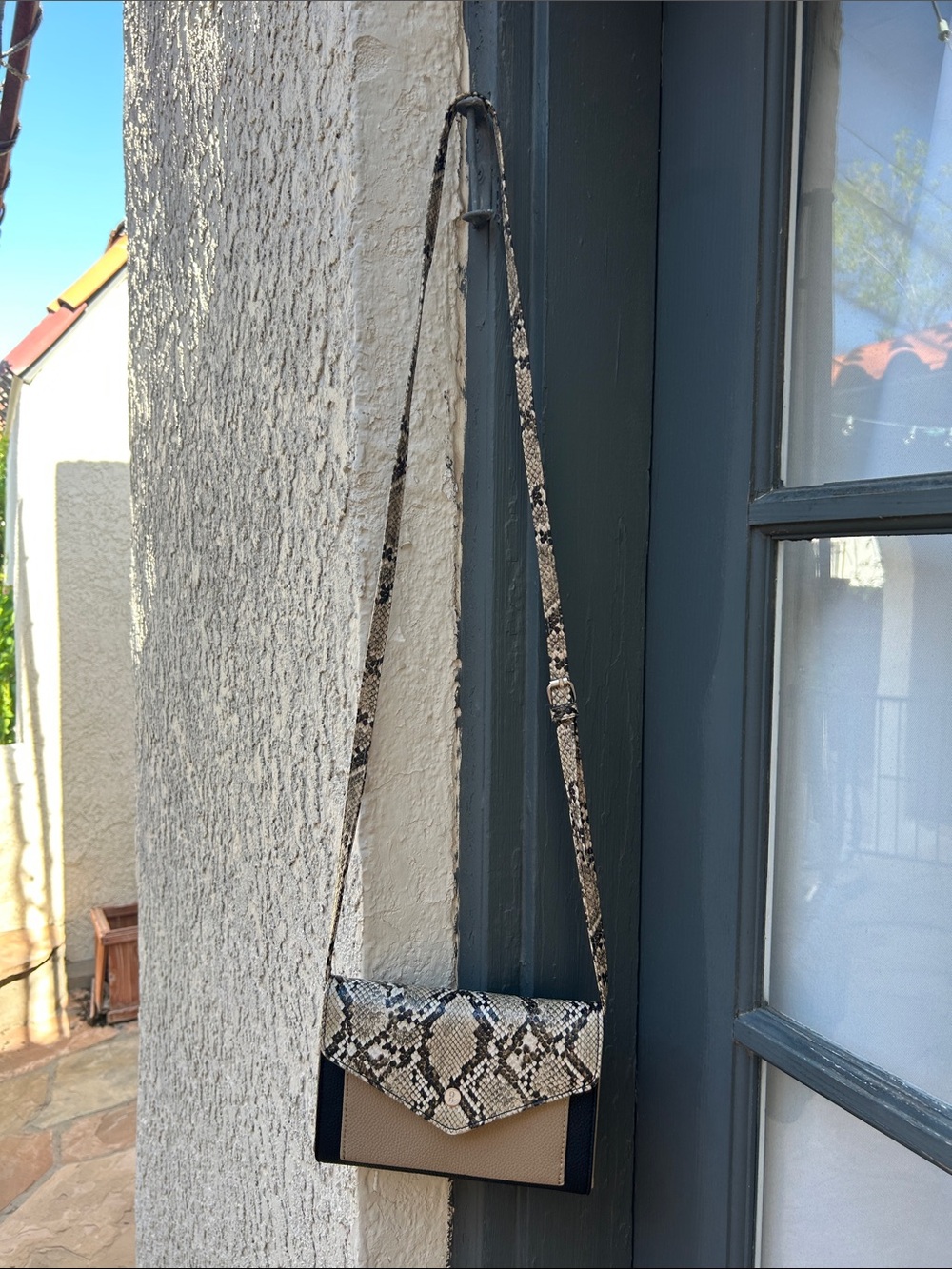 Nine West Snake Print Crossbody Bag with Black Accents